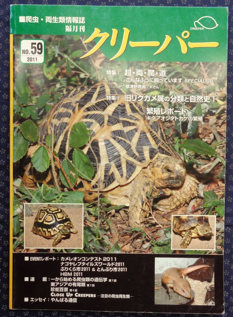 【 クリーパー 2011年 No.59 CREEPER 爬虫・両生類情報誌 】旧リクガメ/キタアオジタトカゲ/カメレオン_画像1