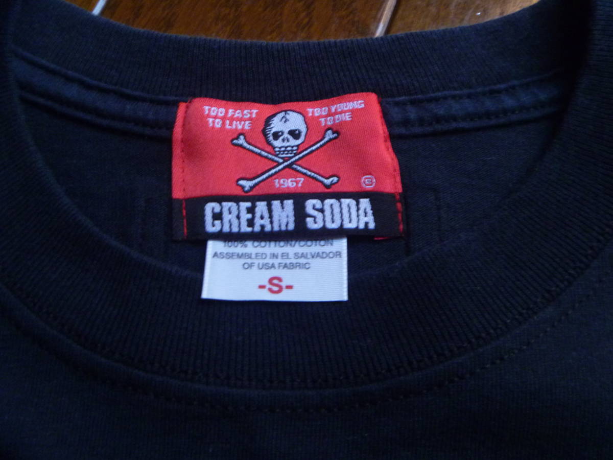 美品 旧タグ CREAM SODA クリームソーダ 60周年 ティミー TEMMY MODERN CLASSIC Tシャツ 黒 S PINK  DRAGON ピンクドラゴン