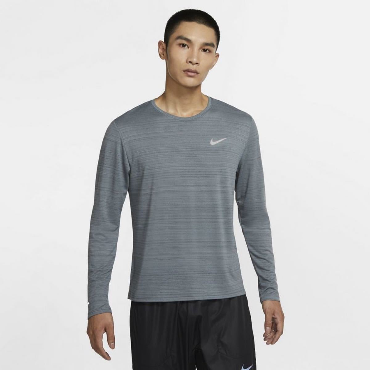 NIKE ナイキ DRI-FIT CU5990-084 ランニング ウェア 長袖Tシャツ メンズ メンズ スモークグレー