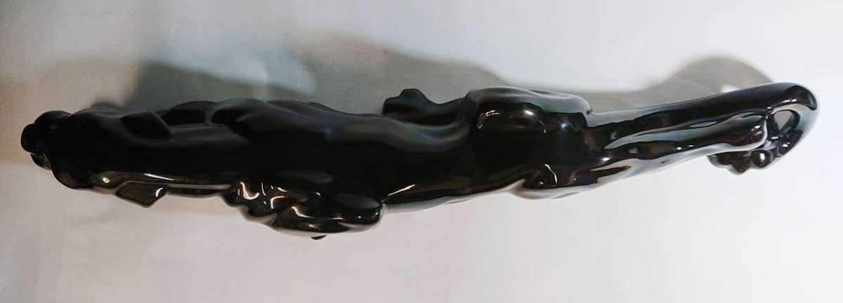 特大! 陶器製 ブラックパンサー/黒豹/60cm/1950年代/ミッド