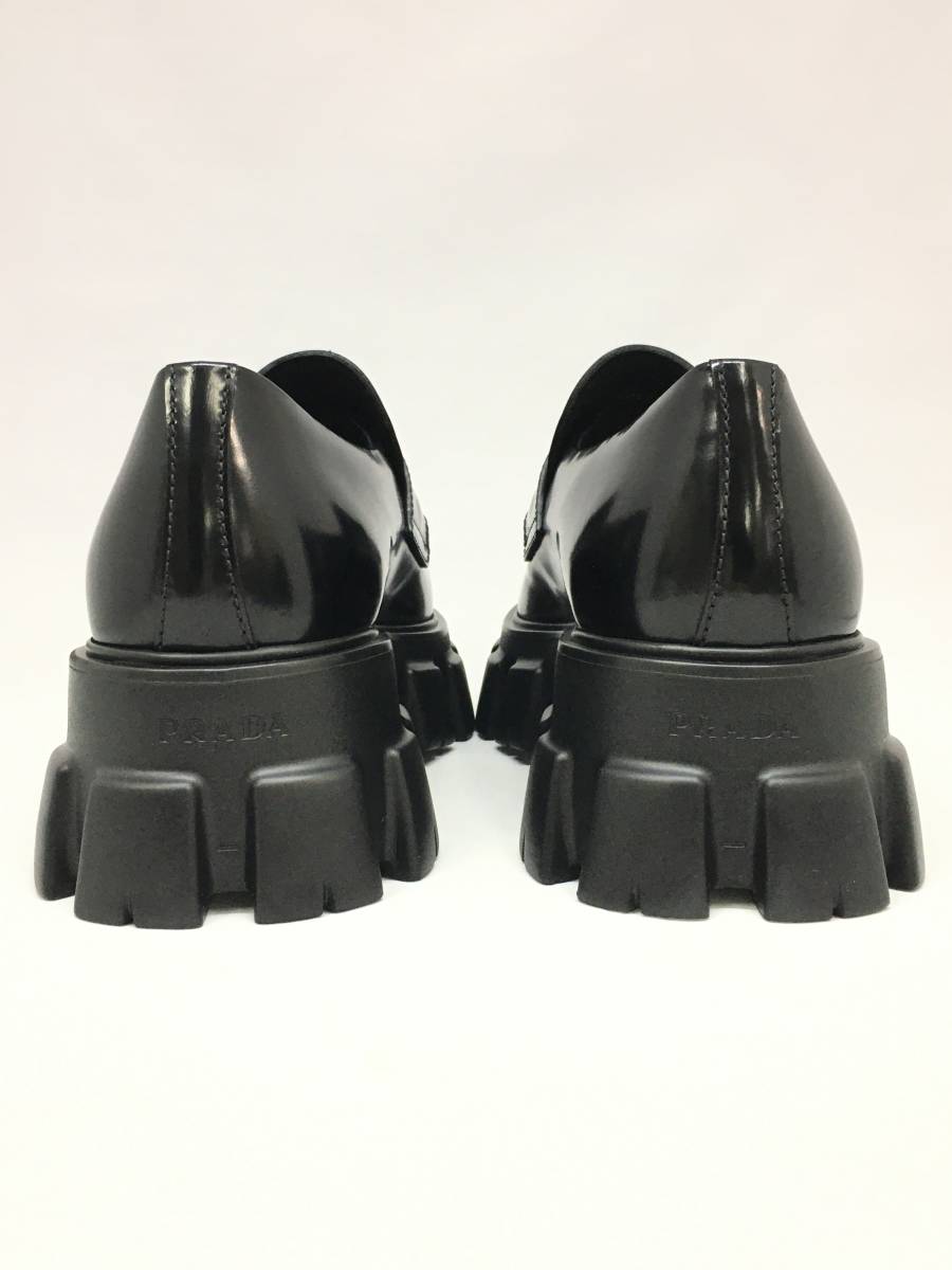 在庫あり 新品 サイズ8 PRADA ロゴ モノリス ブラッシュドレザー ローファー MONOLITH 27cm kids-nurie.com