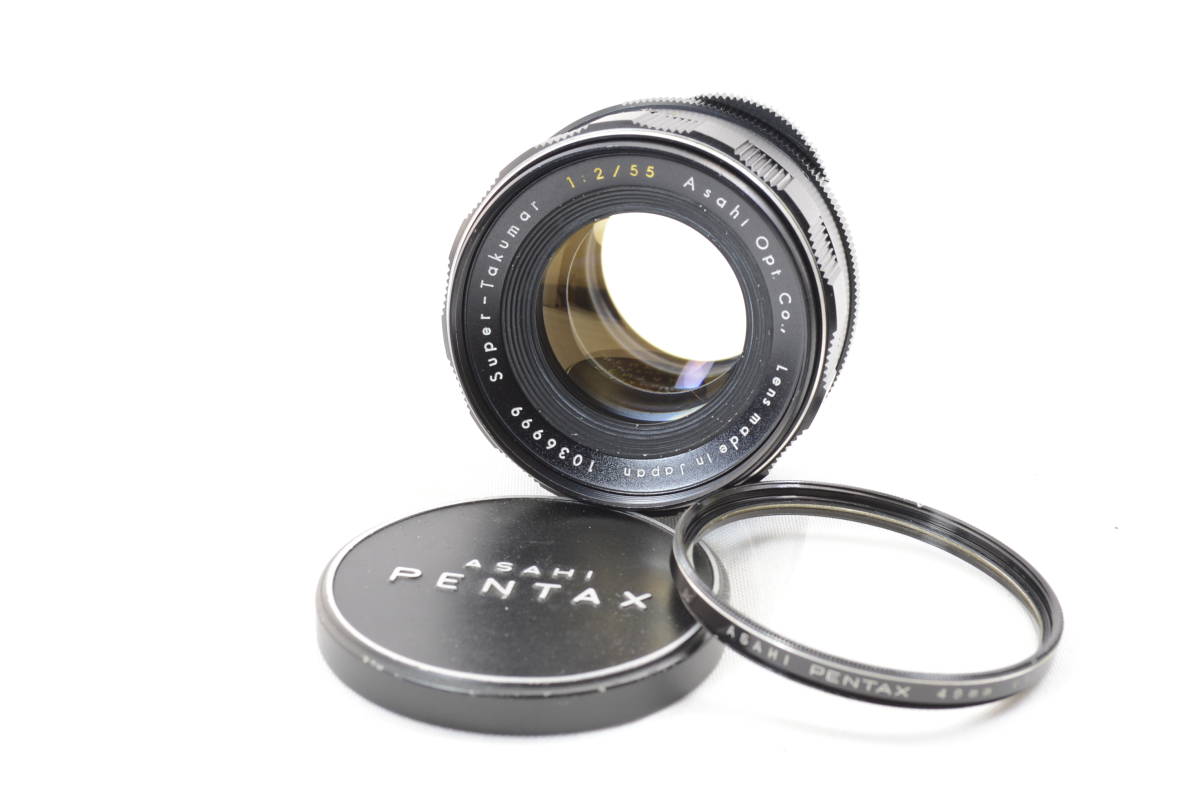 【ecoま】PENTAX Super-Takumar 55mm F2 （黄色文字）no.1036999 M42マウント マニュアルレンズ_画像1