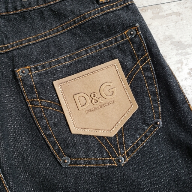D&G ディーアンドジー デニム スカート Ａライン 38 イタリア製 ブラック ドルチェ＆ガッバーナ_画像3