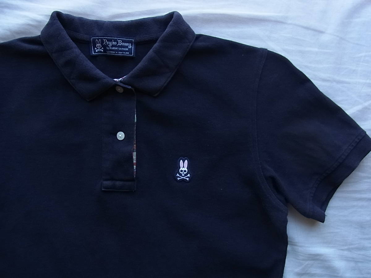 Psycho Bunny rhinoceros koba knee cotton deer. . material polo-shirt size 2 navy made in Japan 