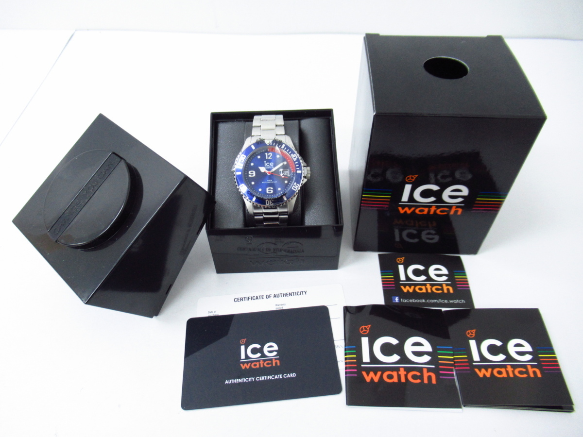 最旬ダウン 腕時計 クォーツ式 Silver Blue Steel ICE アイスウォッチ