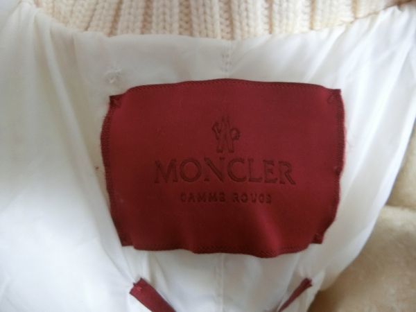 MONCLER GAMME ROUGE フロント ジップ フリル ダウン コート 2 ホワイト モンクレール_画像3