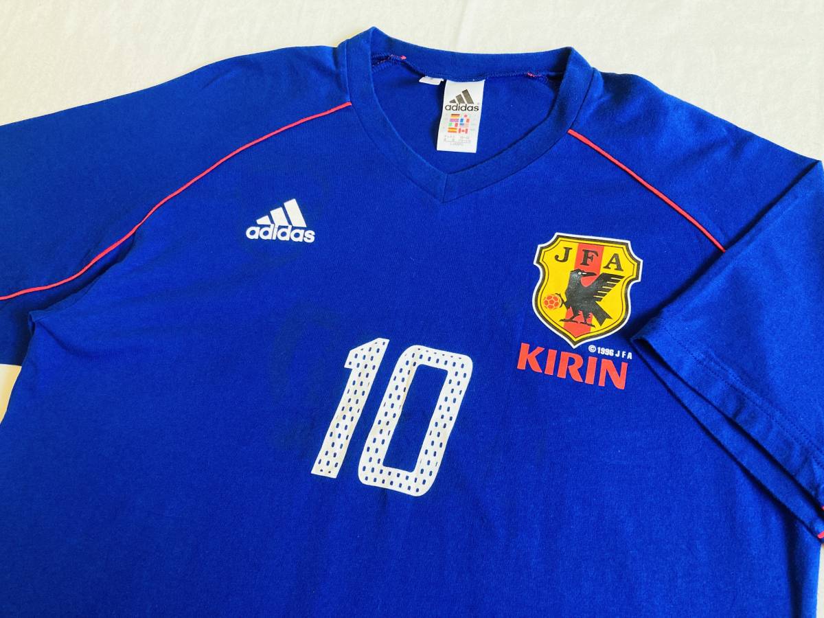 1996 JFA/サッカー日本代表/KIRIN/ユニフォーム/プリント/Tシャツ/ブルー/青/SIZE L/O18478