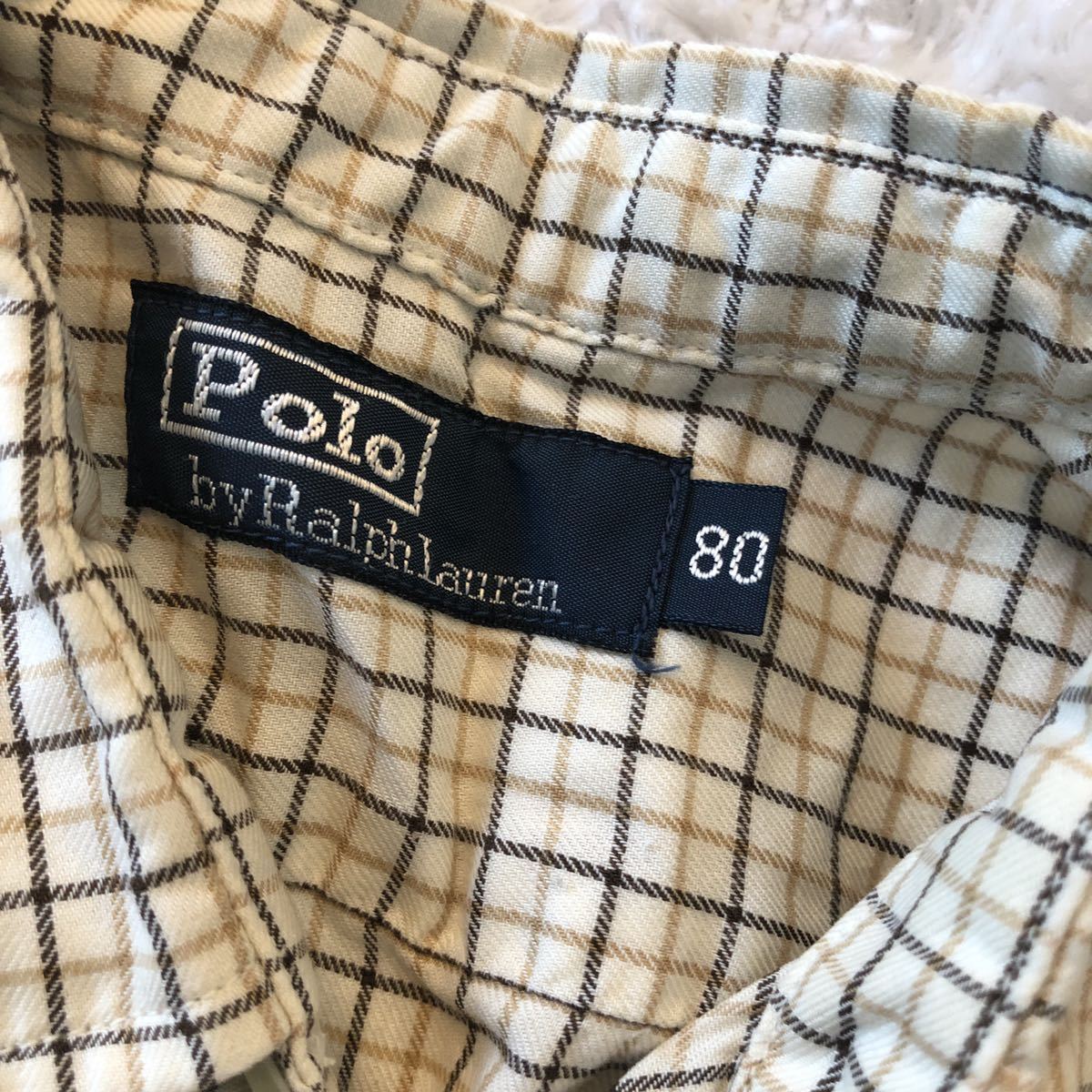 美品！百貨店購入 ポロ ラルフローレン おしゃれ　チェック 長袖ワイシャツ 80 男の子 キッズRALPH LAUREN/polo かっこいい フォーマル_画像3