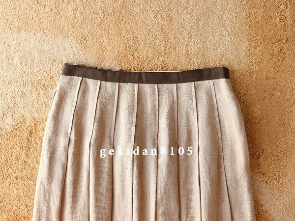 MARGARET HOWELL マーガレットハウエル ヘビーリネン 麻100％ タックプリーツ スカート 34,560円 HEAVY LINEN 極美品_画像2