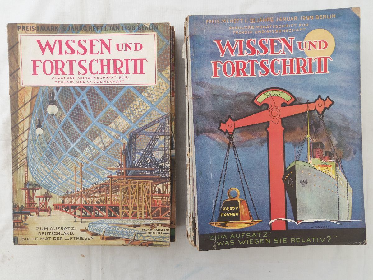 0030404 【ドイツ語雑誌】 Wissen und Fortschritt 知識と進歩 18冊 1928-9年
