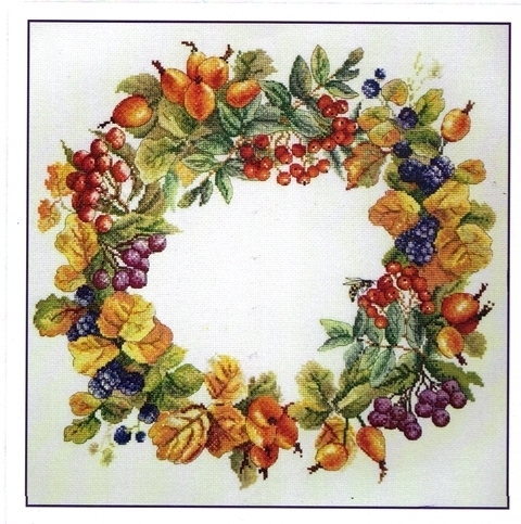 ★　MARY WEAVERクロスステッチキット　　　　~　 BERRY WREATH　木の実のリース　♪　~_画像1