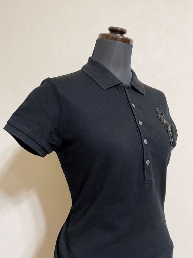 Polo Ralph Lauren Polo Ralph Lauren lady's beads big po knee deer. . polo-shirt tops size L short sleeves black 