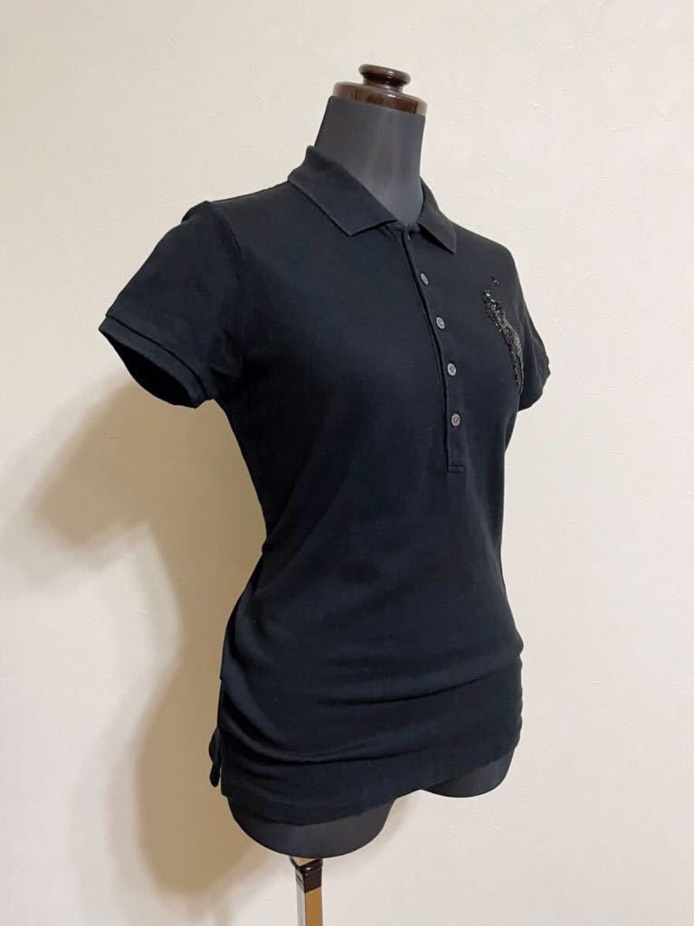 Polo Ralph Lauren Polo Ralph Lauren lady's beads big po knee deer. . polo-shirt tops size L short sleeves black 