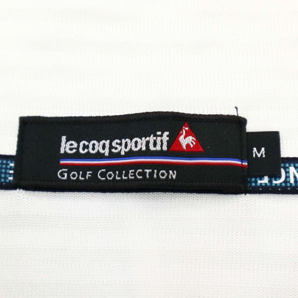 le coq sportif GOLF ルコック スポルティフ ゴルフ 春夏 ロゴ ハーフジップ ストレッチ 半袖 ポロシャツ Sz.M　メンズ 白　C1T04895_7#A_画像6