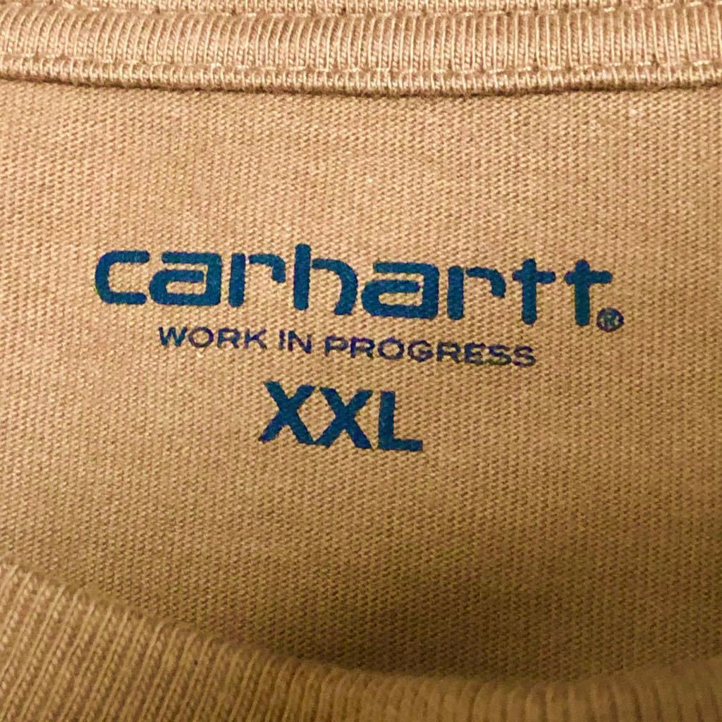 美品 Carhartt WIP オーバーサイズ BIG Tシャツ XXL カーハート ワークインプログレス メンズ ロンT 長袖 ベージュ トップス 中古【4929】F_画像5