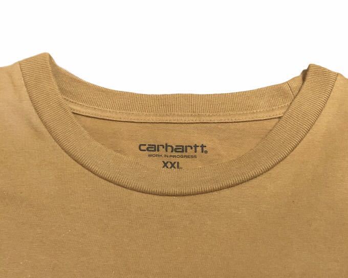 美品 Carhartt WIP オーバーサイズ BIG Tシャツ XXL カーハート ワークインプログレス メンズ ロンT 長袖 ベージュ トップス 中古【4929】F_画像4