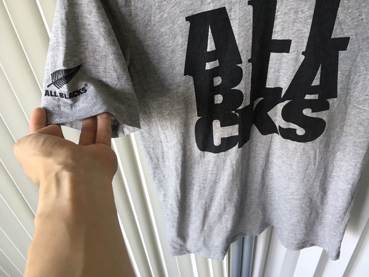 アディダス ADIDAS オールブラックス ALL BLACKS グレー 灰色 半袖tシャツ S ラグビー ニュージーランド ラグビーの画像4