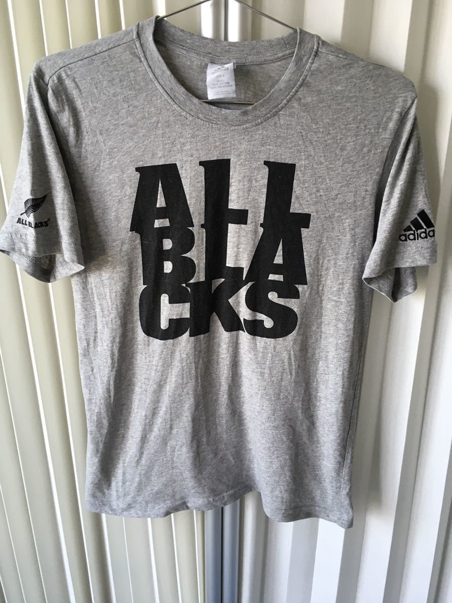 アディダス ADIDAS オールブラックス ALL BLACKS グレー 灰色 半袖tシャツ S ラグビー ニュージーランド ラグビーの画像1