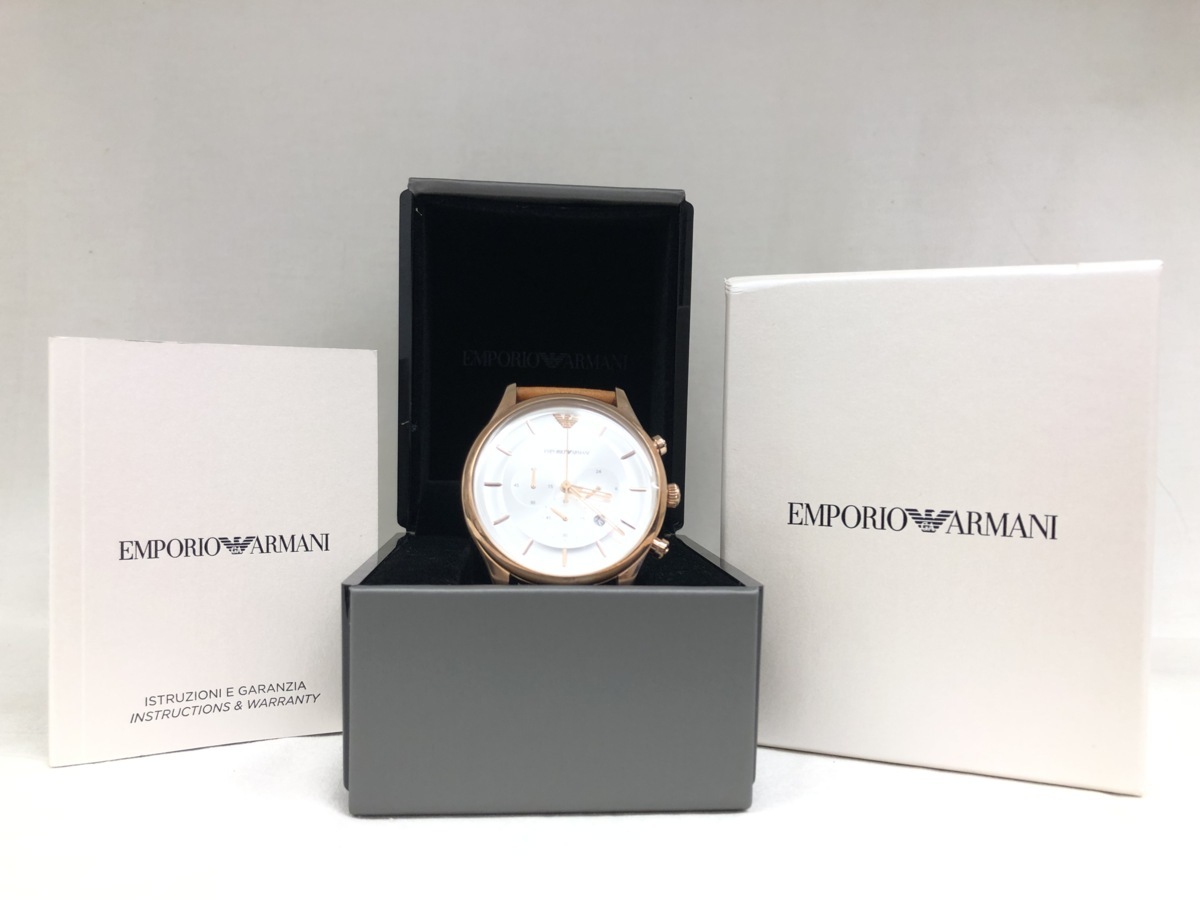 未使用 劣化品 EMPORIO ARMANI エンポリオアルマーニ クオーツ クロノ