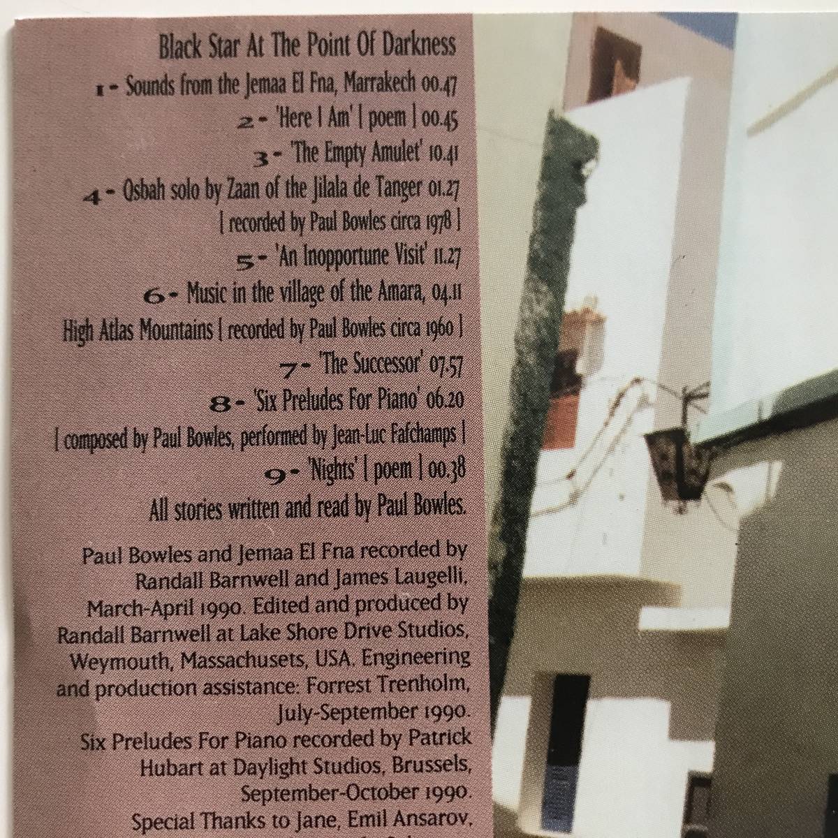 中古CD ポール・ボウルズ Paul Bowles Black Star モロッコ 音楽 朗読 フィールド・レコーディング ピアノ作品 Sub Rosa サブ・ローザ_画像6