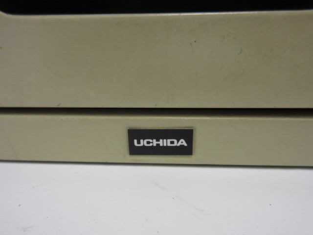 *si1532 UCHIDA document case A4 size drawer 7 step Showa Retro antique Vintage letter case storage *