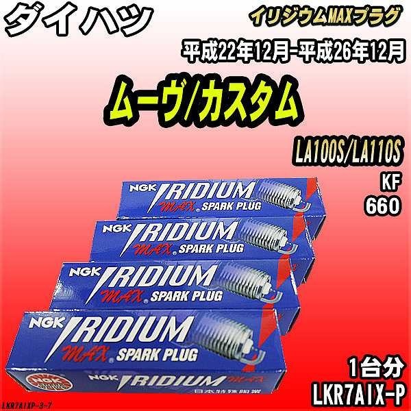 スパークプラグ NGK ダイハツ ムーヴ/カスタム LA100S/LA110S 平成22年12月-平成26年12月 イリジウムMAXプラグ LKR7AIX-P_画像1