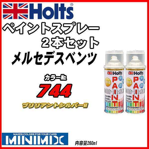 ペイントスプレー 2本セット メルセデスベンツ 744 ブリリアントシルバーM Holts MINIMIX_画像1