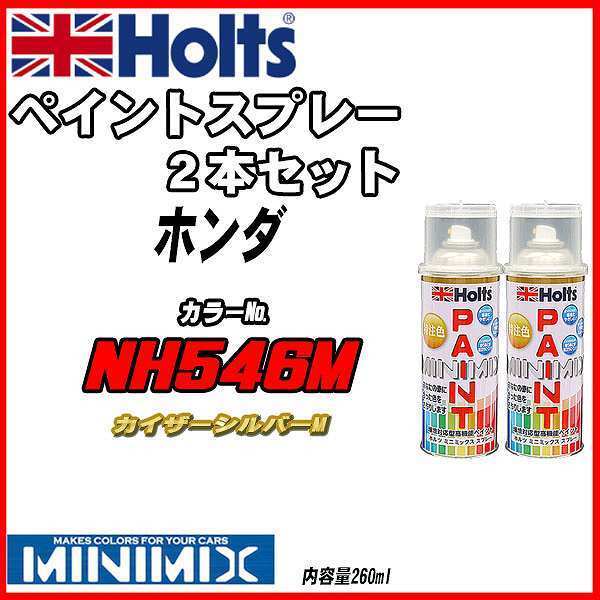 ペイントスプレー 2本セット ホンダ NH546M カイザーシルバーM Holts MINIMIX_画像1