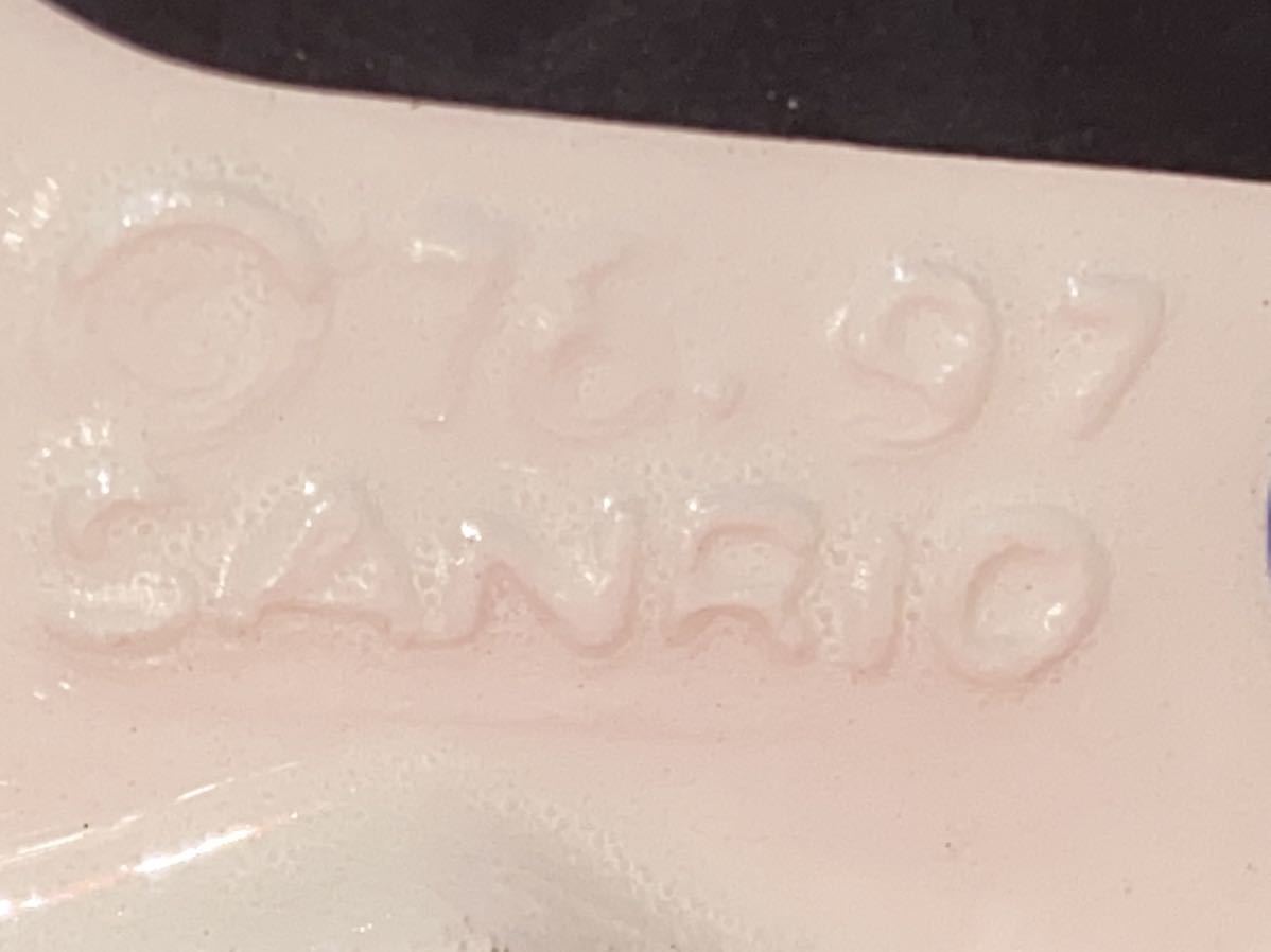 ☆1997年製 ハローキティ＆タイニーチャム 貯金箱 陶器製 ピンク リボン 可愛い インテリア コレクション サンリオ97の画像8