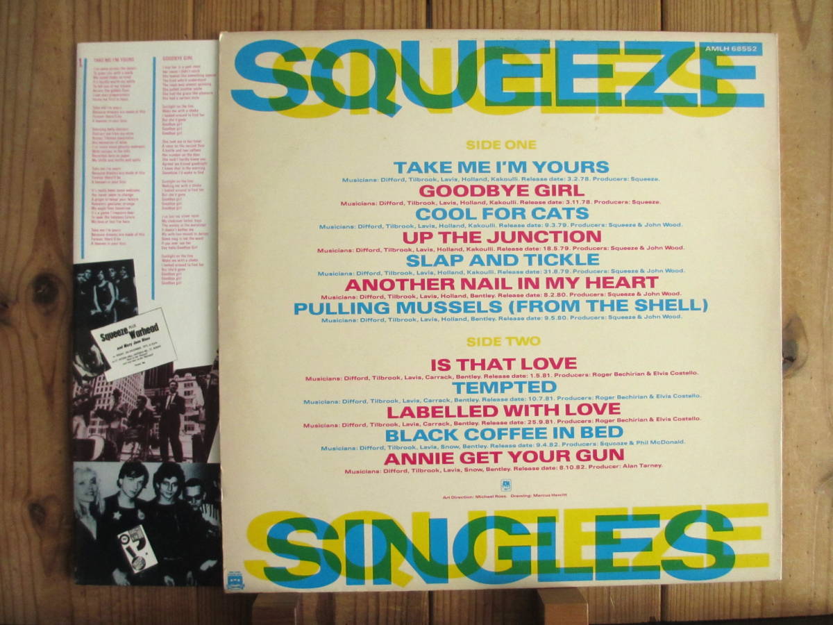 オリジナル / Squeeze / スクイーズ / Singles シングルズ ~ 45's And Under / A&M Records / AMLH 68552 / UK盤の画像2
