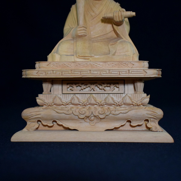 木彫 仏像 日蓮坐像 2.5寸 柘植 手彫り 仏教美術 黄楊 【a1-2-2-6】_画像7