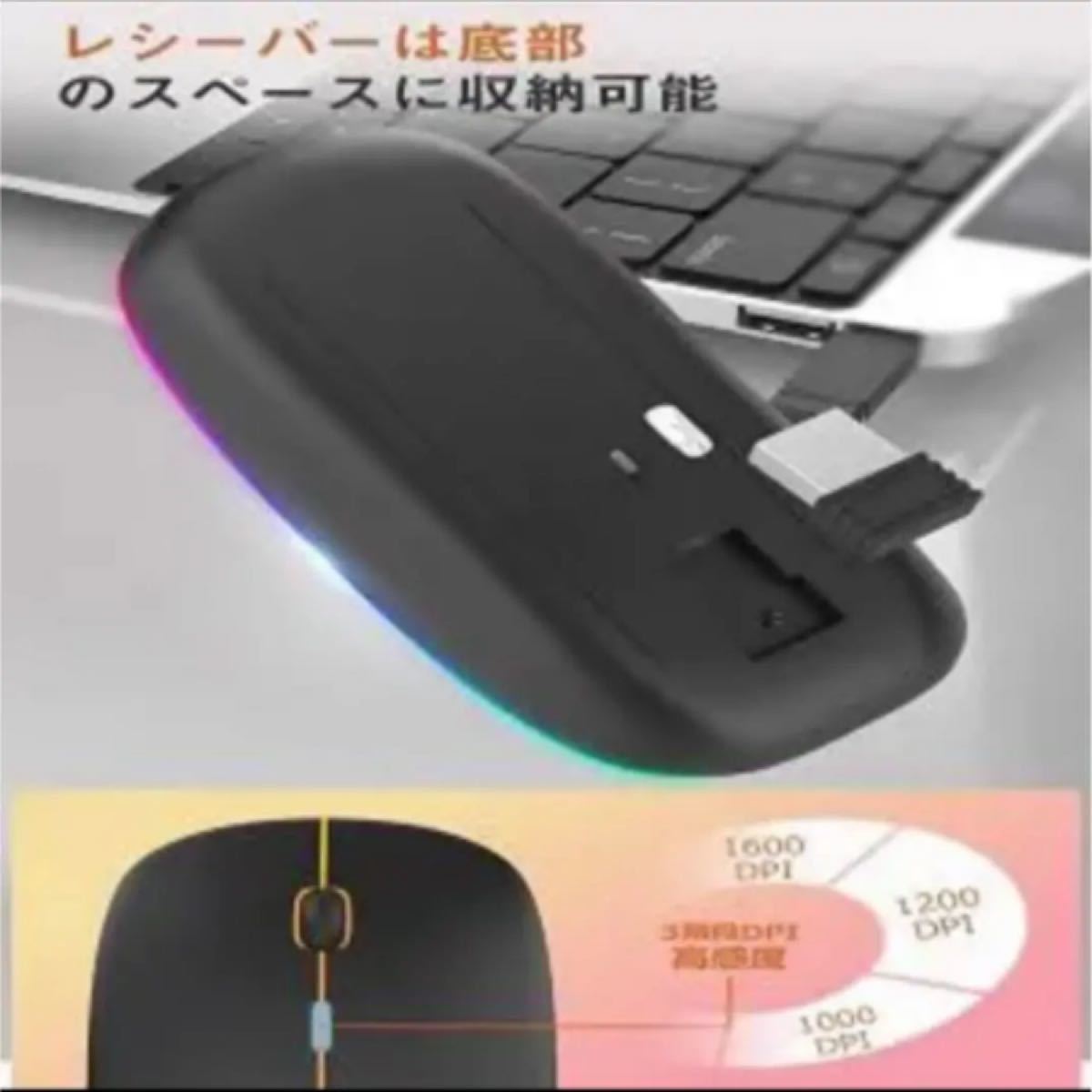 【最新版】ワイヤレスマウス 静音 超軽量 USB 薄型 （メタルグレー）