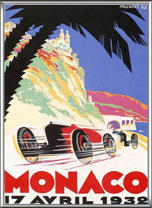 定番の人気シリーズPOINT(ポイント)入荷 トレンド モナコグランプリ 1932年 額装済 ファルクッチ