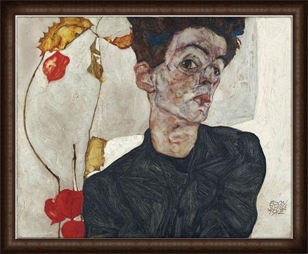 Portrait with Physalis 1912(エゴン シーレ) 額装品 | www