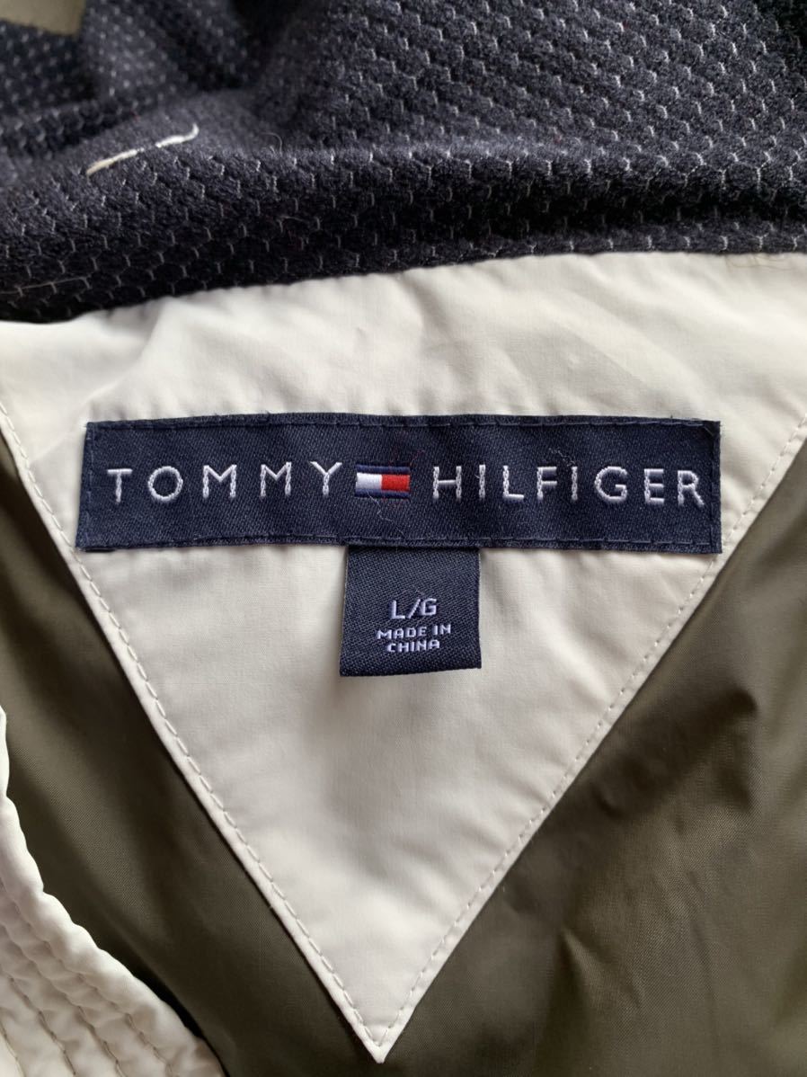 【レア】TOMMY HILFIGER/トミーヒルフィガー 　防寒　アウター　白/ホワイト　メンズ　サイズL/G　　フード付き（K410）_画像8