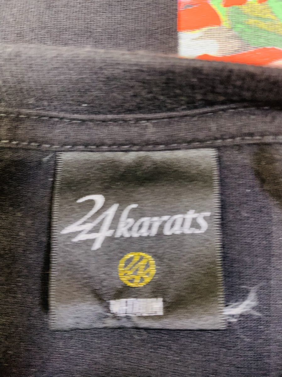 【人気】24　Karats　T　シャツ　メンズ　M　サイズ　黒／ブラック　EXILE　ビッグロゴ　花柄　（K557）_画像7