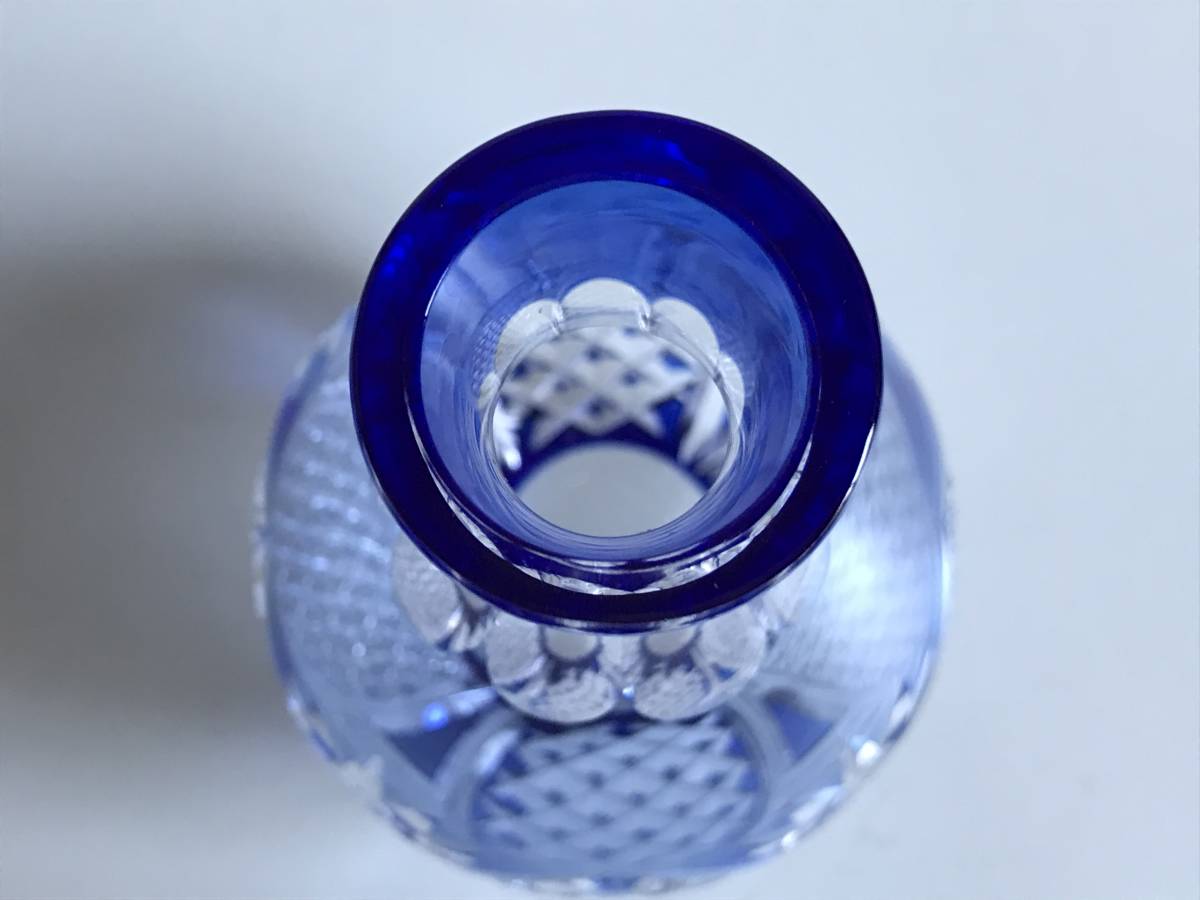 木村秋男 江戸切子 カガミクリスタル 半酒器揃 青 未使用 | contifarma.pe
