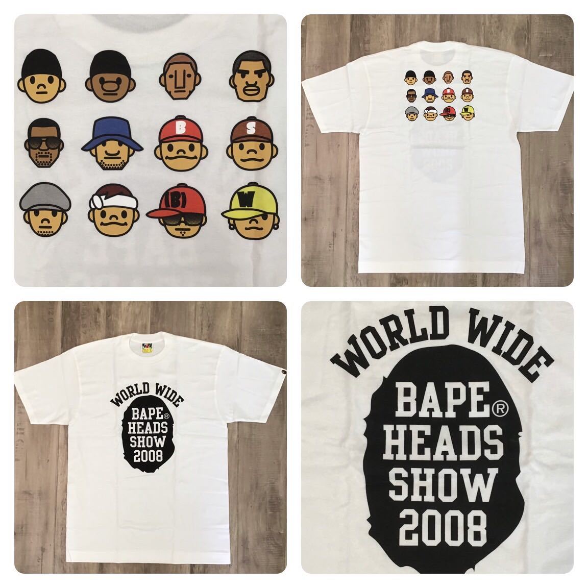 ★新品★ bape heads show 2008 Tシャツ Lサイズ a bathing ape kanye pharrell nerd teriyaki boys nigo エイプ ベイプ テリヤキ zs39