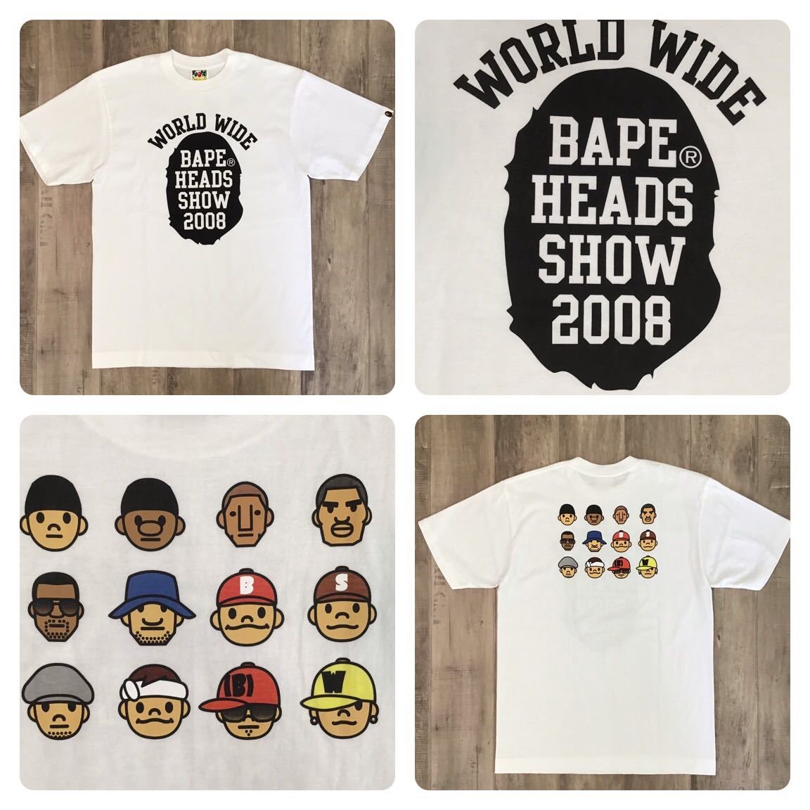 ★美品★ bape heads show 2008 Tシャツ Mサイズ a bathing ape kanye pharrell nerd teriyaki boys nigo エイプ ベイプ テリヤキ 09md