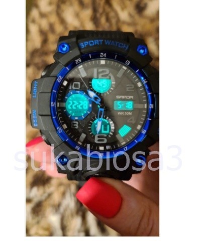 PI007:SANDAスポーツミリタリーメンズウォッチ防水デュアルディスプレイクォーツ時計　メンズ腕時計男性用時計RelogiosMasculino 6021_画像1