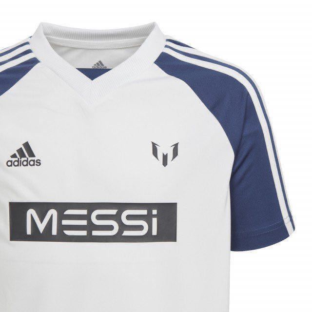 Adidas Messi 150 Fl2751 Tシャツ アディダス キッズ サッカー ジャージ セットアップ ハーフパンツ メッシ 上下セット 白 青 情熱セール Tシャツ