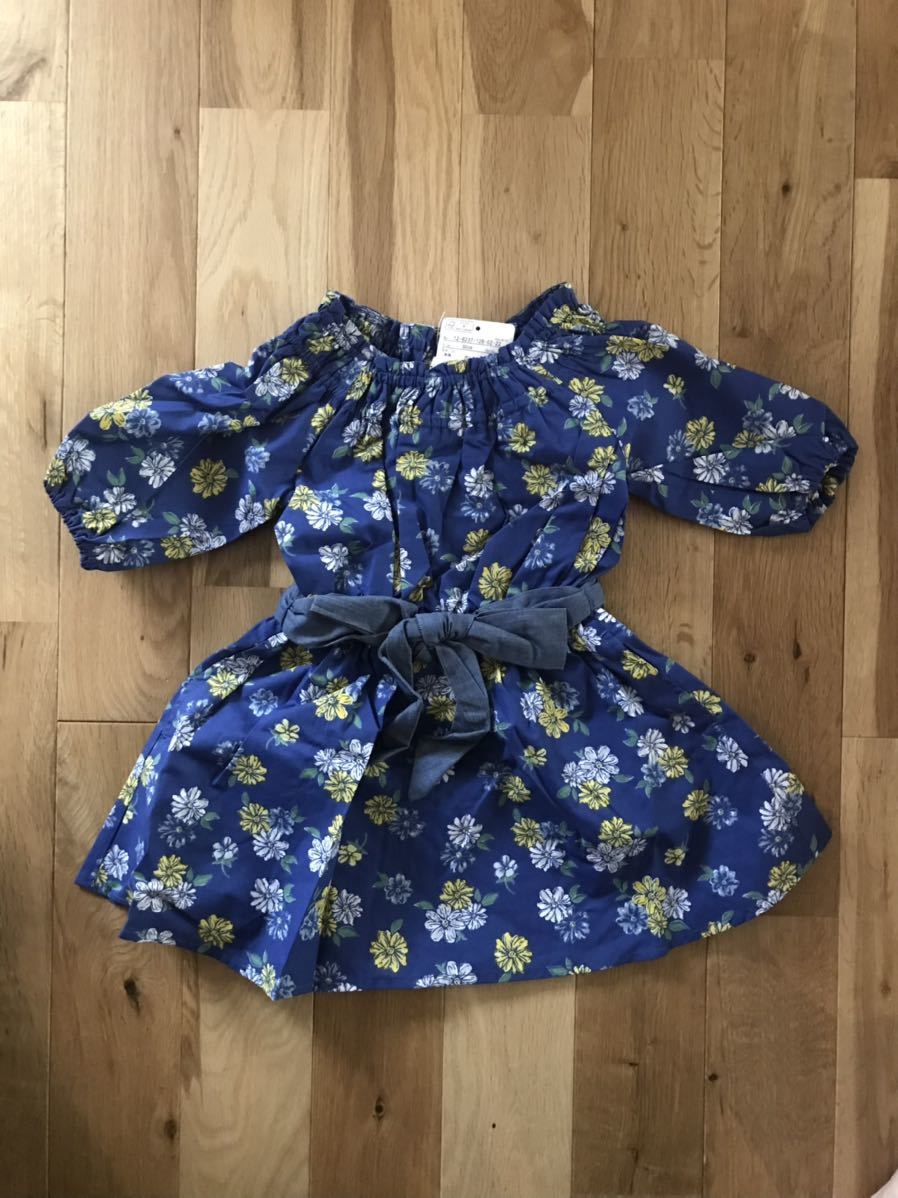 新品 ブランシェス 花柄 ワンピース ウエストリボン ブルー 90センチ 日本代购 买对网 新品 ブランシェス 花柄 ワンピース ウエストリボン ブルー 90センチ 日本代购 买对网