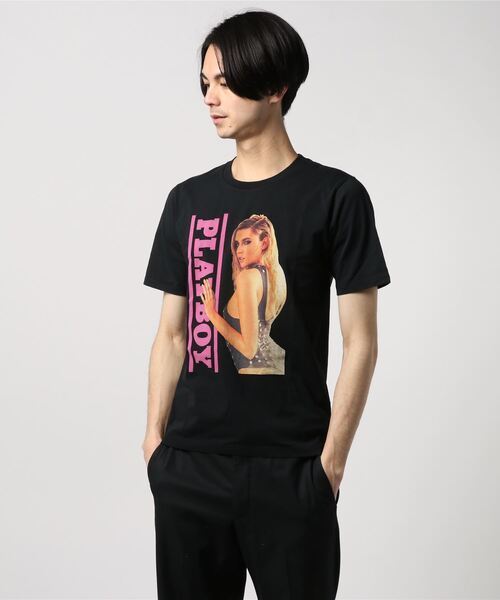 【HYSTERIC GLAMOUR ヒステリックグラマー×PLAYBOY プレイボーイ】TシャツM 日本製 限定コラボモデル ガールプリント入り_画像1