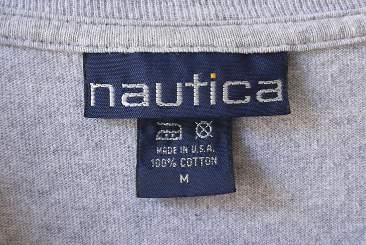 【送料無料】90S USA製 ノーティカ ヨットプリント Tシャツ メンズM nautica 灰色 ヴィンテージ アメリカ古着 BB0176_画像6