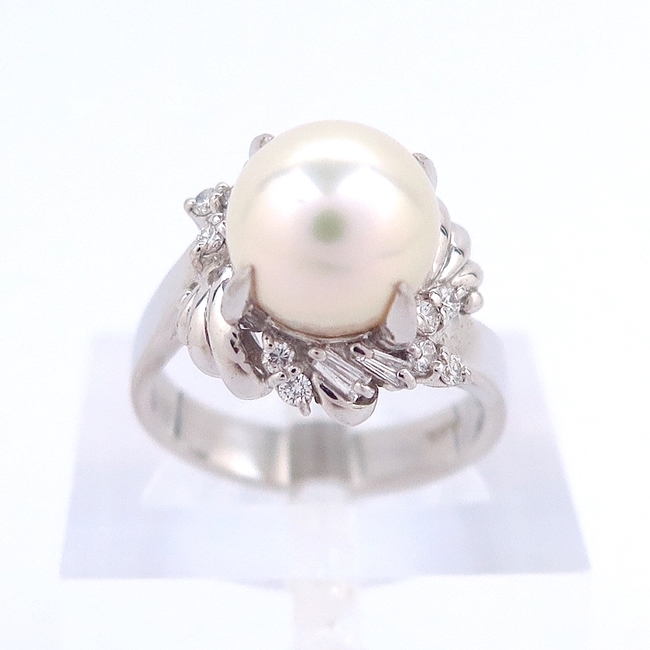 売り切り御免！】 Pt900 プラチナ リング 指輪 パール9.000mm 真珠 