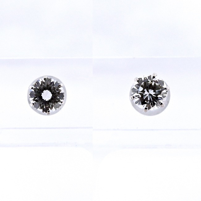 Pt900★ピアス ◇ダイヤモンド0.334ct/0.332ct F/VS1/VG 一粒ダイヤ ■ソーティング付き 【中古】 /10021050