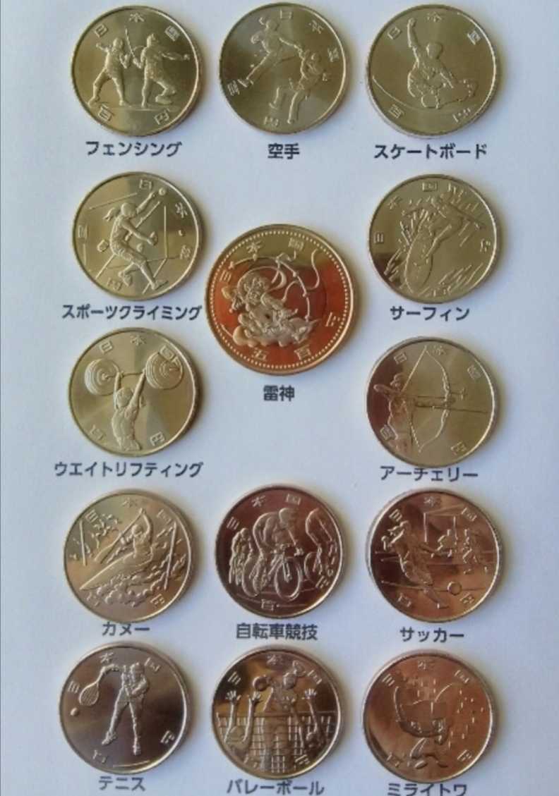[ free shipping * anonymity delivery ]{P} Tokyo 2020 Olympic *pala Lynn pick 100*500 jpy commemorative coin # one, two, three, four next 22 sheets .1 set * coin Capsule attaching 