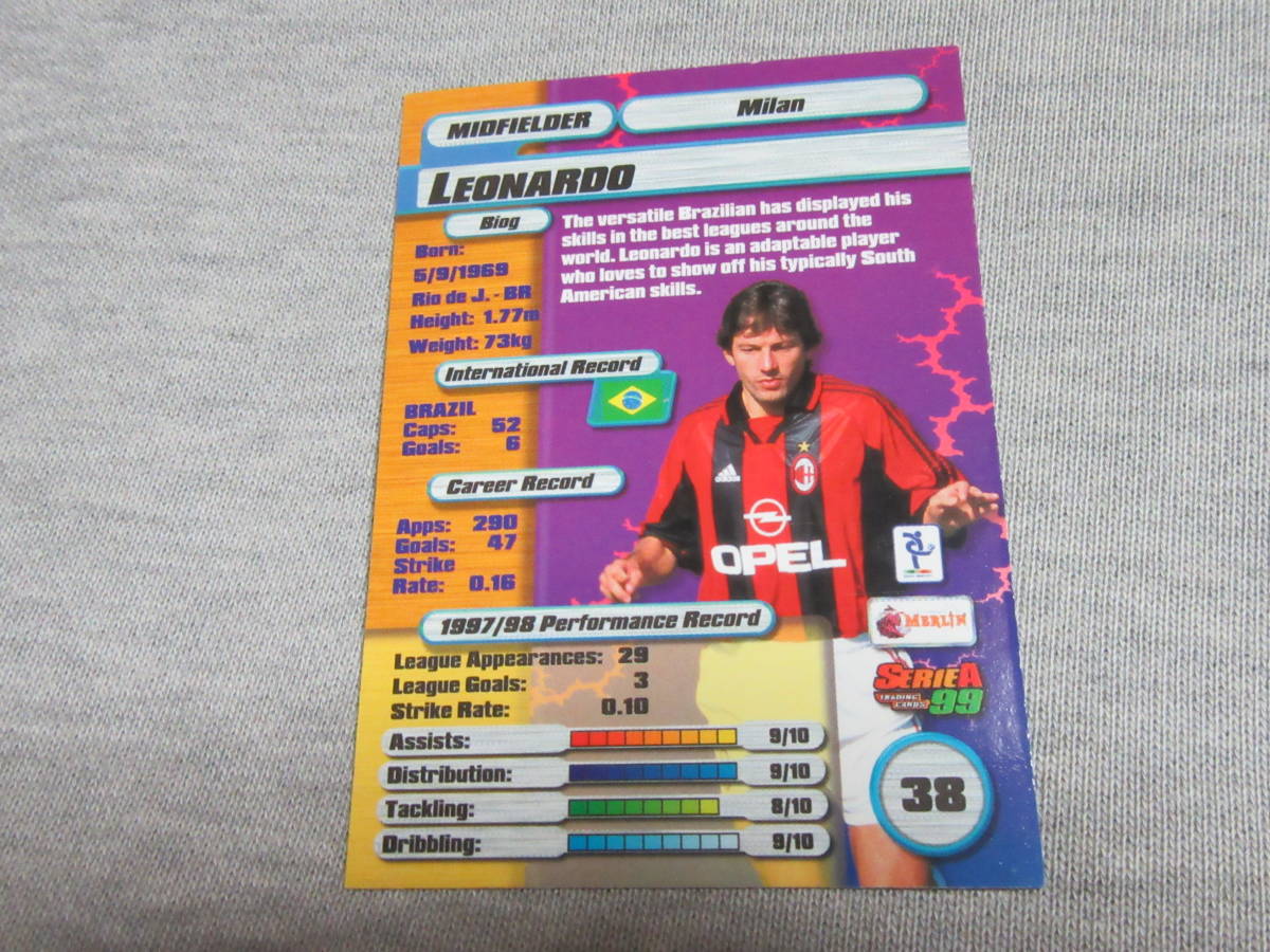 LEONARDO　レオナルド　MERLIN SERIE A 99 　ACミラン　激希少カード_画像4