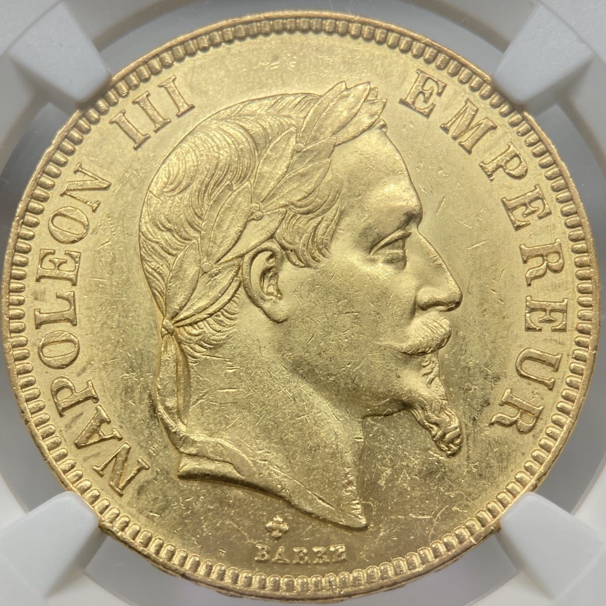 1869BB フランス 100フラン金貨 NGC MS61 ナポレオン三世 有冠