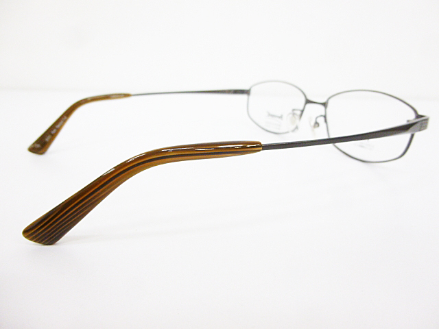 ∞【デッドストック】Bannarit バナリット 眼鏡 メガネフレーム GD-6010 53[]16-140 メタル チタン フルリム ブラウン 日本製 □H8_画像5